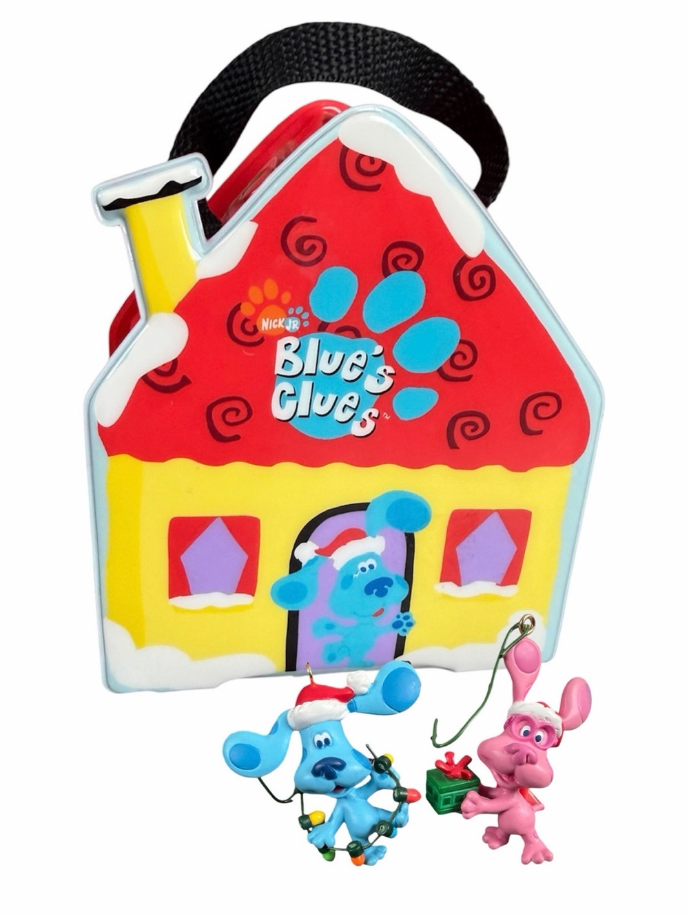Vtg Blue's Clue's Nick Jr. Christmas Ornaments Set Blue Magenta Only No Steve